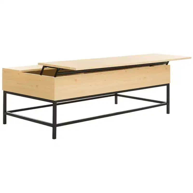 Lift-Top Coffee Table - Light Oak/Black