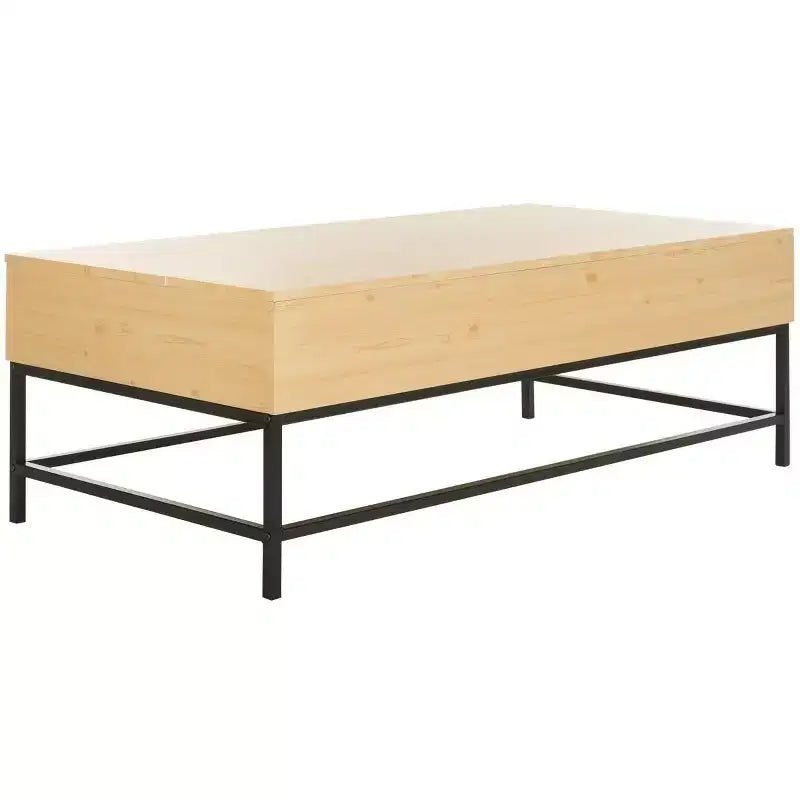 Lift-Top Coffee Table - Light Oak/Black