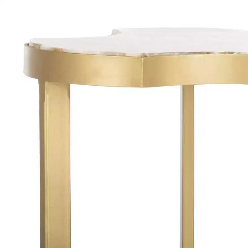 Tripod Accent Table - - White/Gold