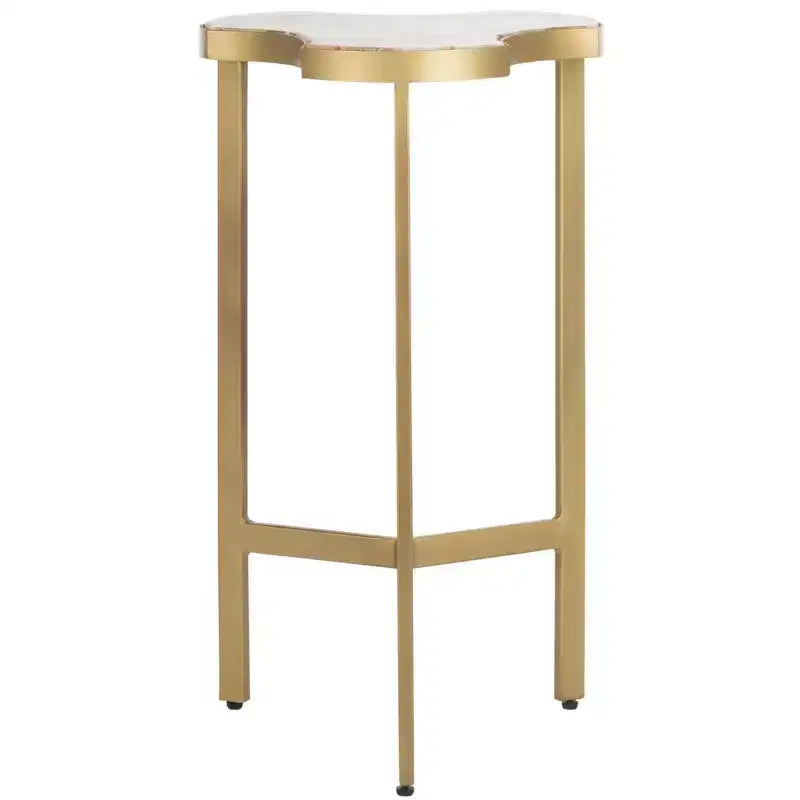 Tripod Accent Table - - White/Gold