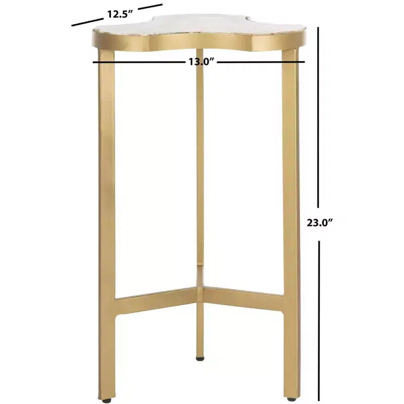 Tripod Accent Table - - White/Gold