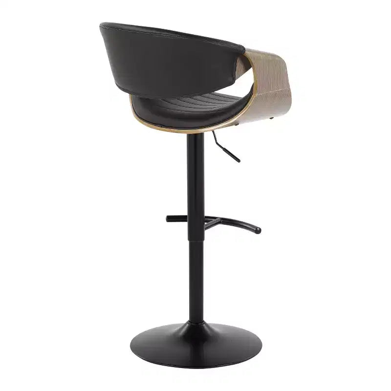 Set of 2  Adjustable Barstools with Footrest