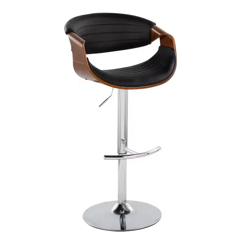 Set of 2  Adjustable Barstools with Footrest