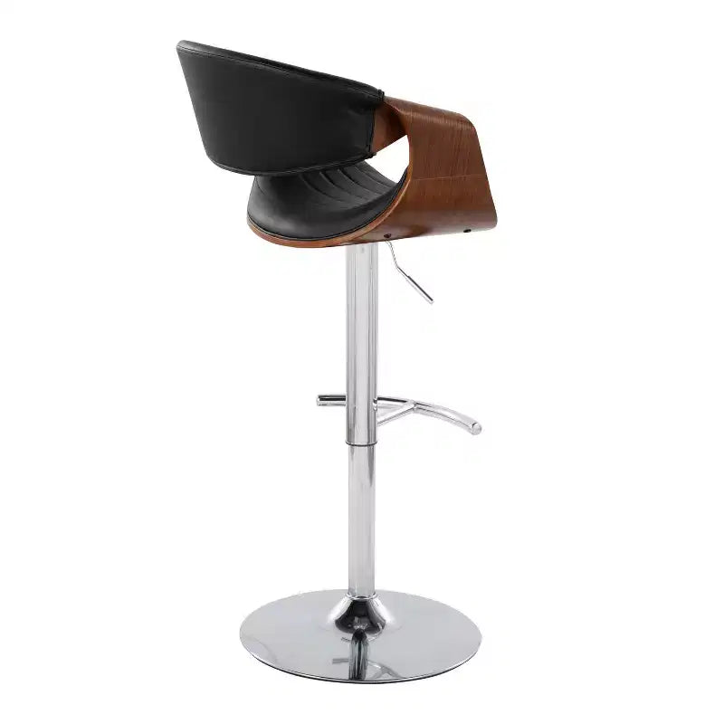 Set of 2  Adjustable Barstools with Footrest