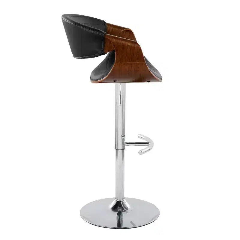 Set of 2  Adjustable Barstools with Footrest