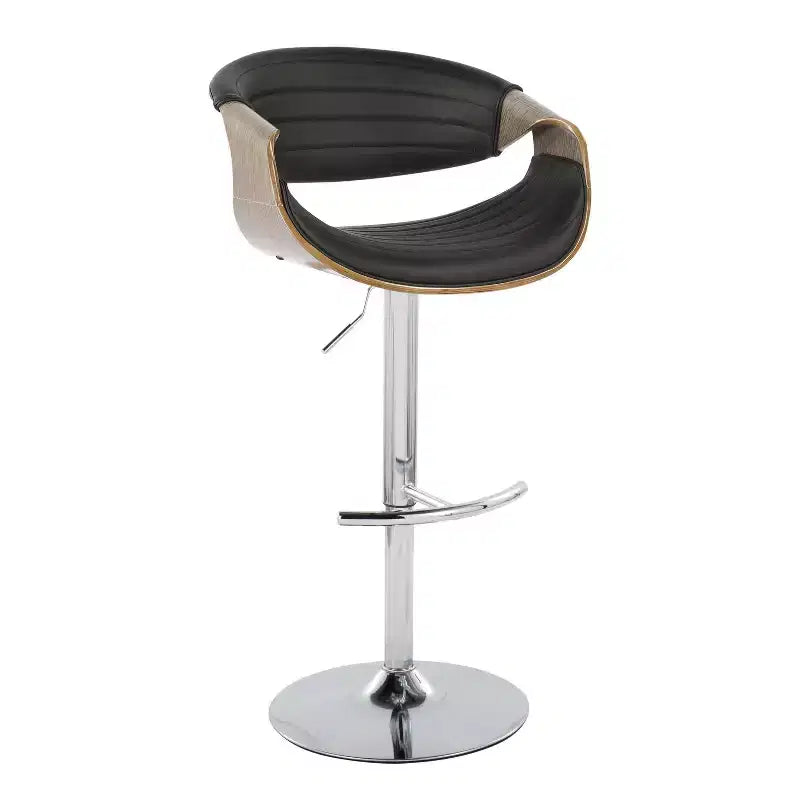 Set of 2  Adjustable Barstools with Footrest