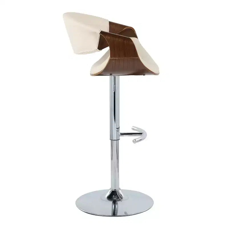 Set of 2  Adjustable Barstools with Footrest