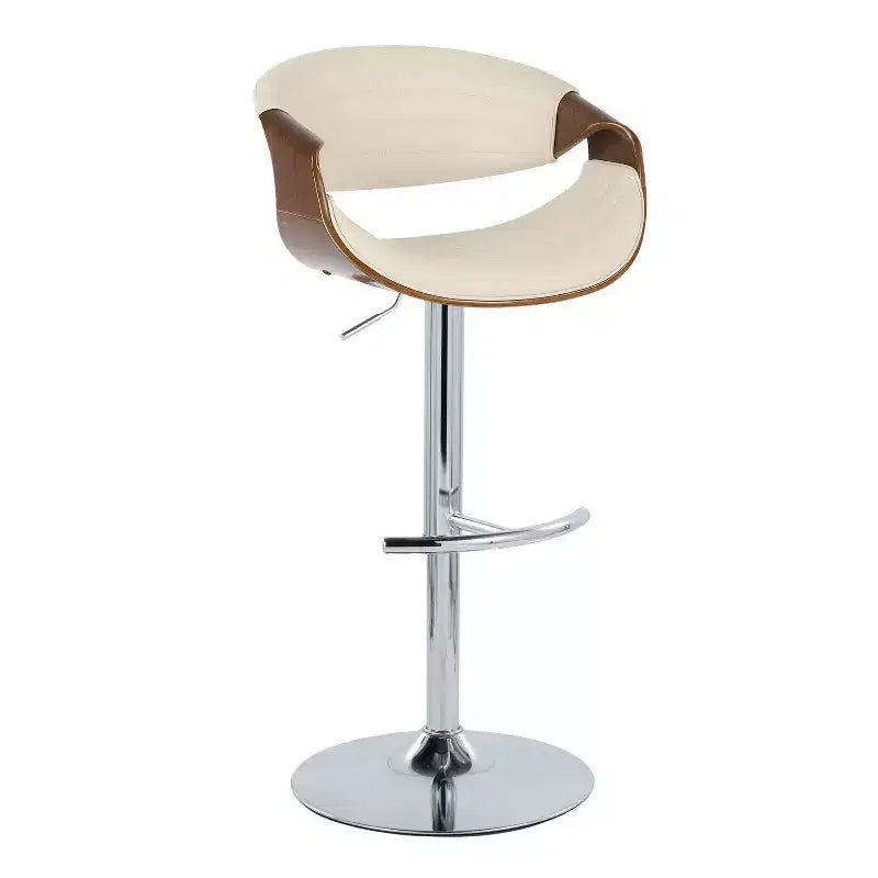 Set of 2  Adjustable Barstools with Footrest