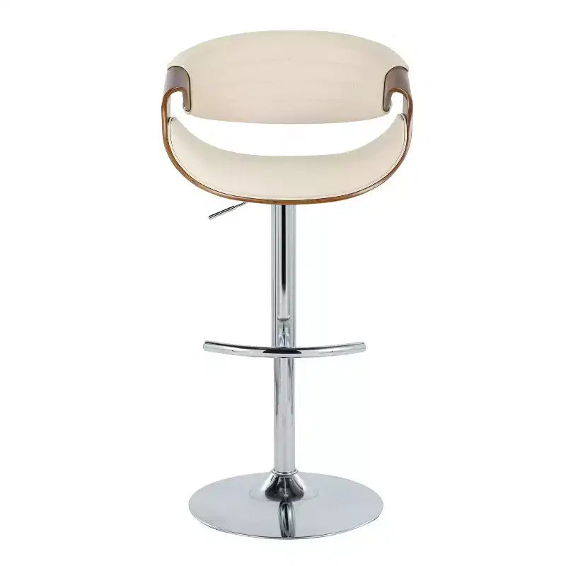Set of 2  Adjustable Barstools with Footrest