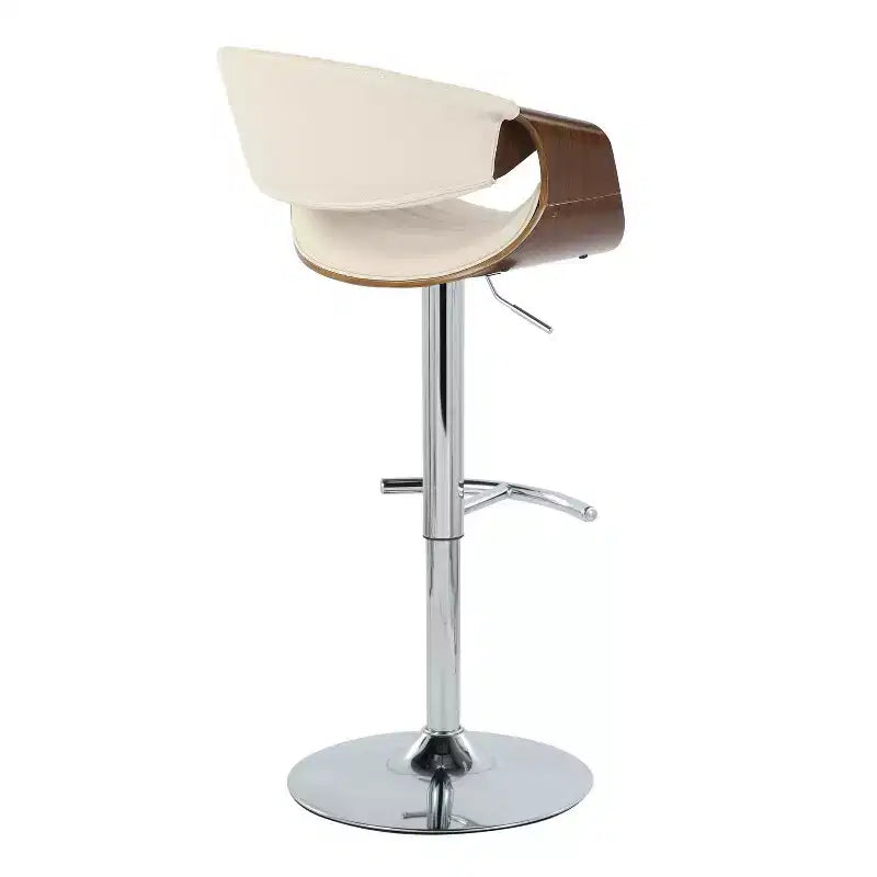 Set of 2  Adjustable Barstools with Footrest