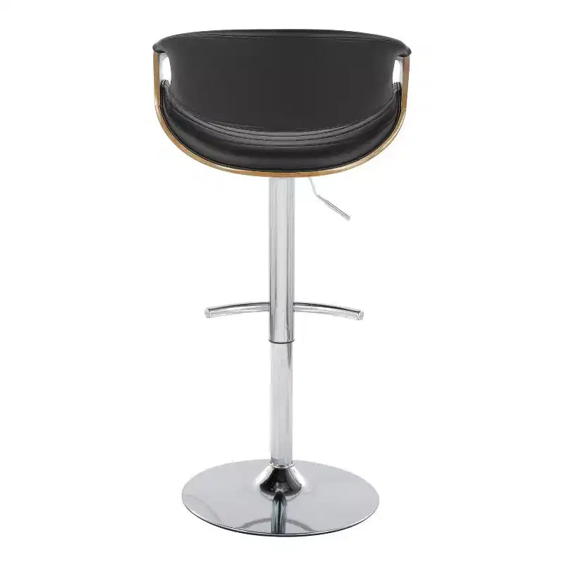 Set of 2  Adjustable Barstools with Footrest