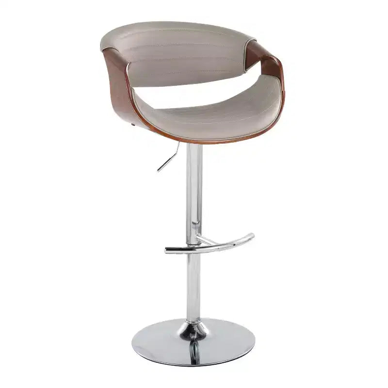Set of 2  Adjustable Barstools with Footrest