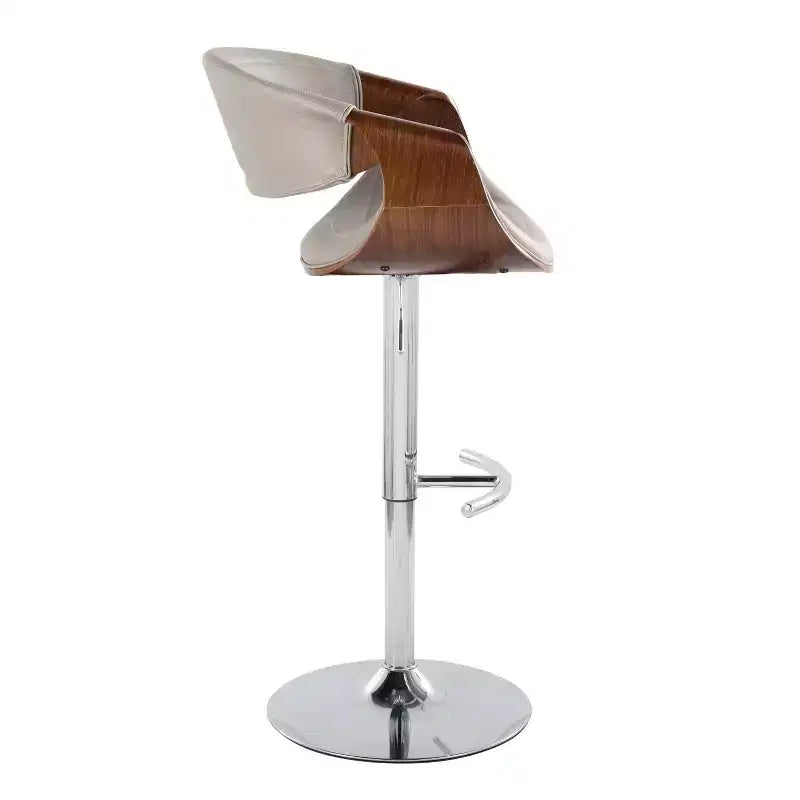 Set of 2  Adjustable Barstools with Footrest