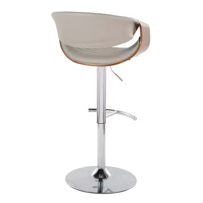 Set of 2  Adjustable Barstools with Footrest