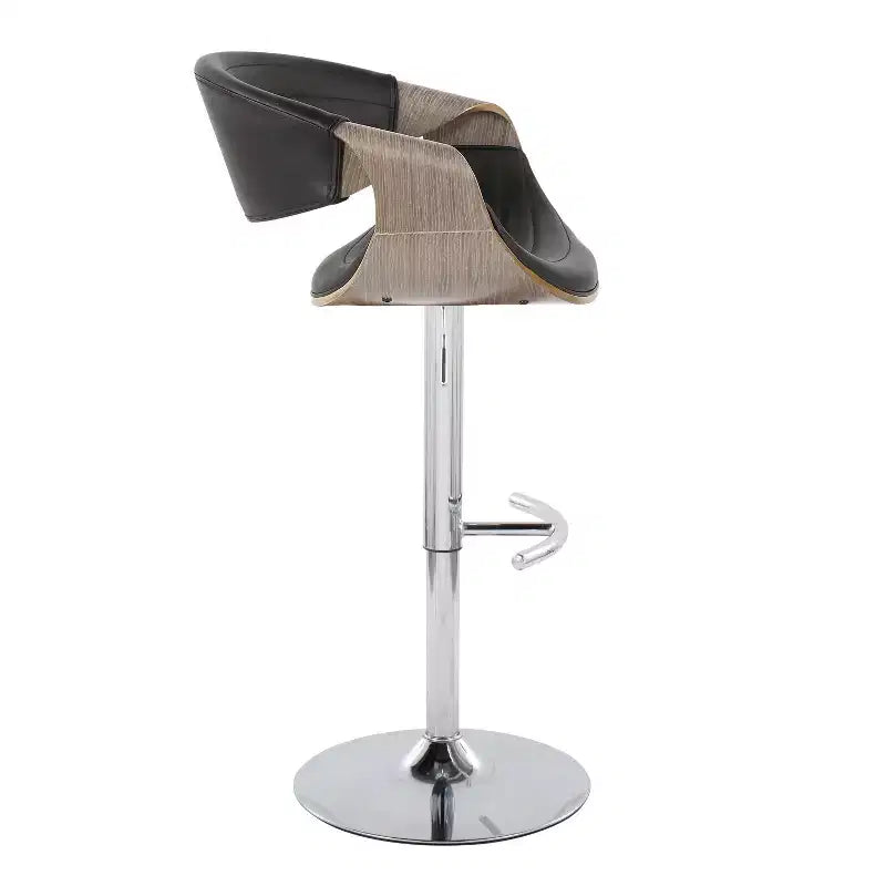 Set of 2  Adjustable Barstools with Footrest