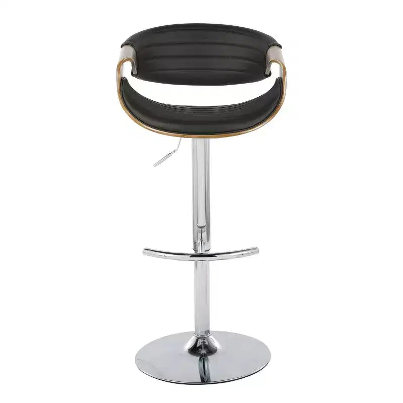Set of 2  Adjustable Barstools with Footrest