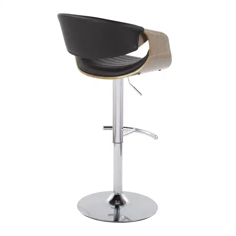 Set of 2  Adjustable Barstools with Footrest
