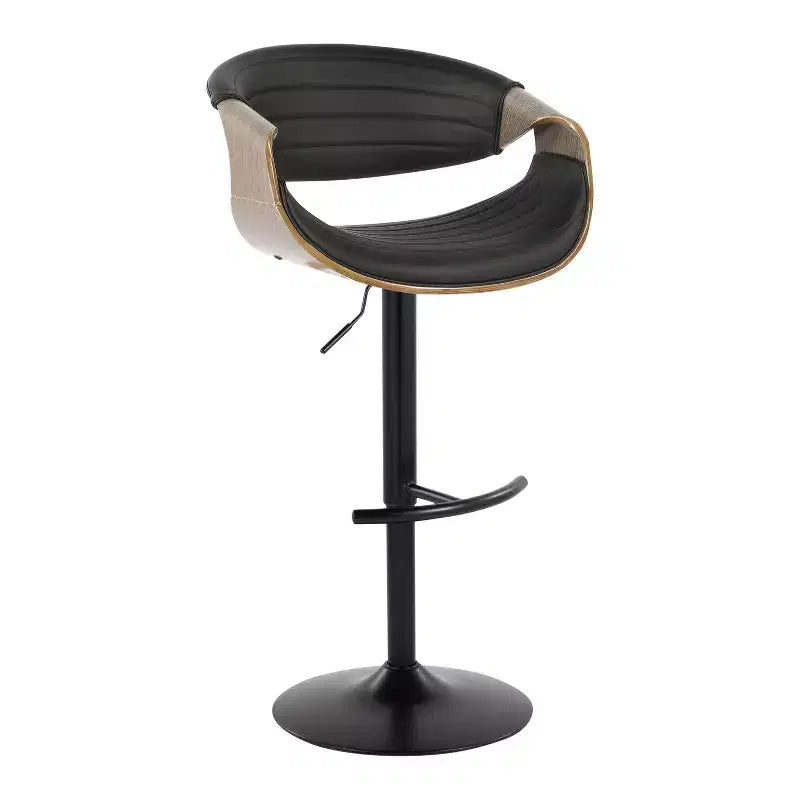 Set of 2  Adjustable Barstools with Footrest