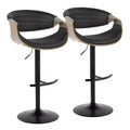 Set of 2  Adjustable Barstools with Footrest
