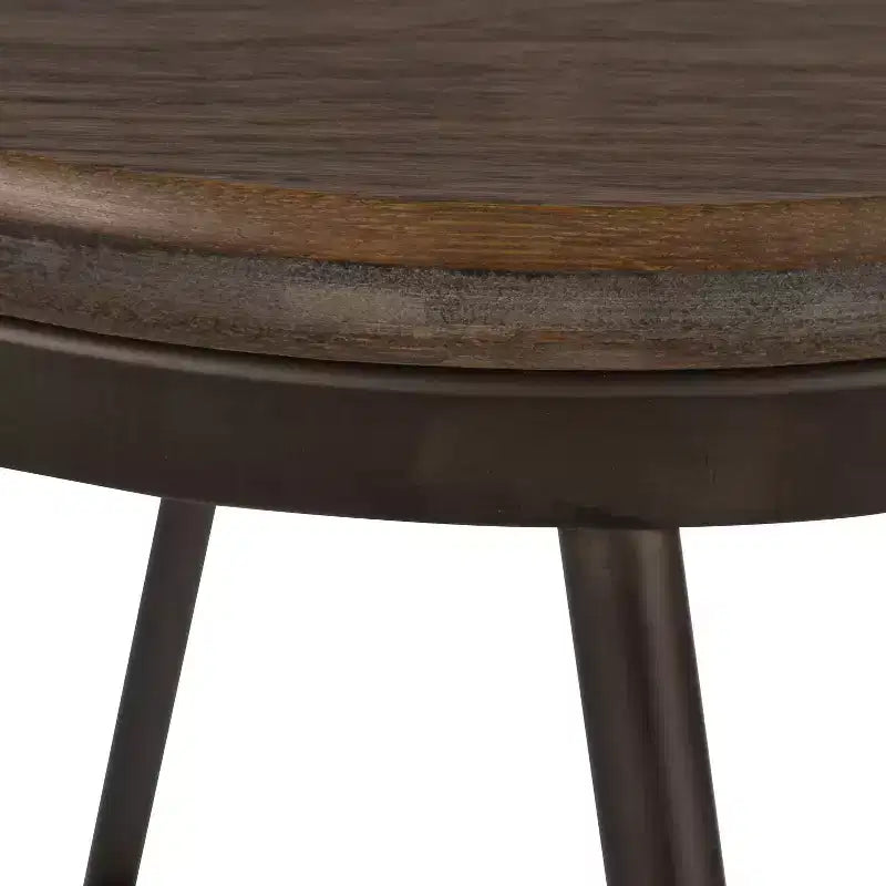 Wood and Metal Bar Stools, 4 Pack, 24, Gray and Rustic Brown