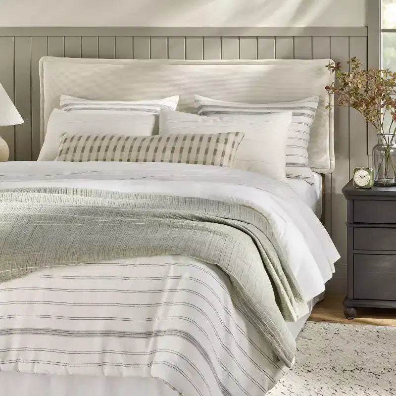 Corduroy Upholstered Headboard Cream