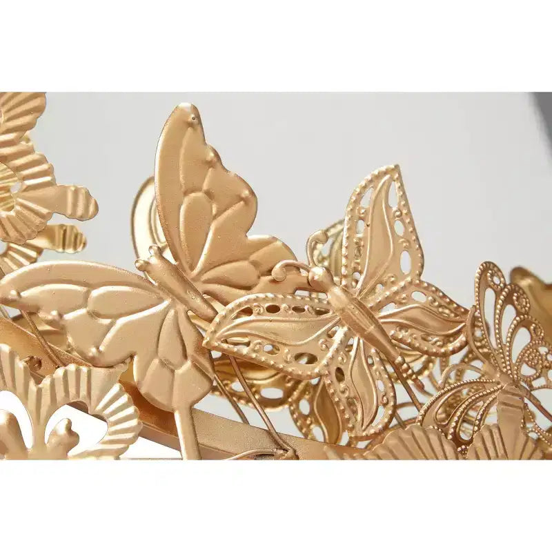 28x28 Metal Butterfly Round 3D Wall Mirror