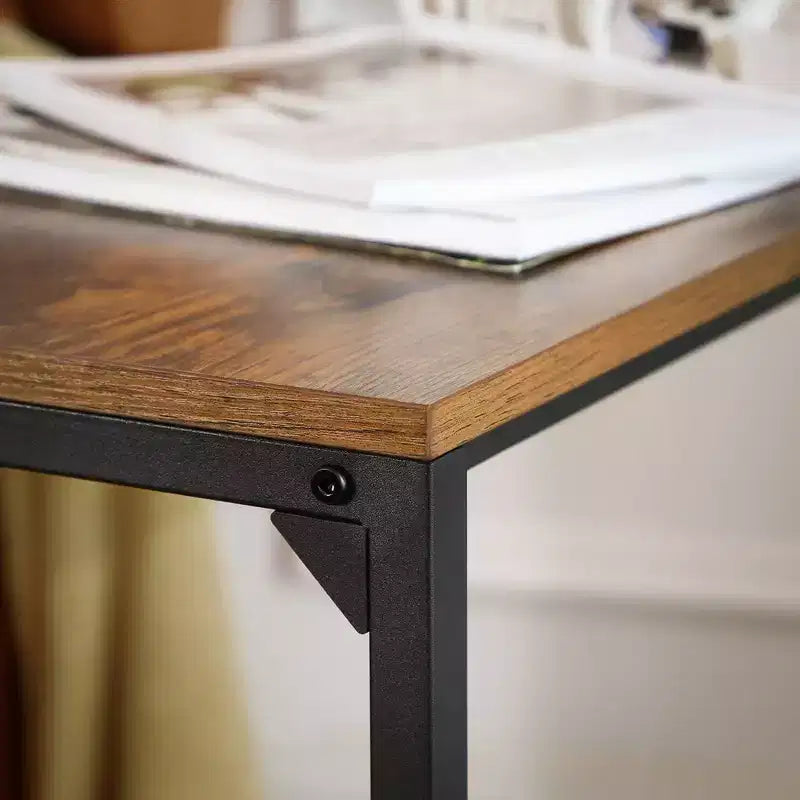 C Shape End Table, Small Coffee Table for Couch Or Sofa