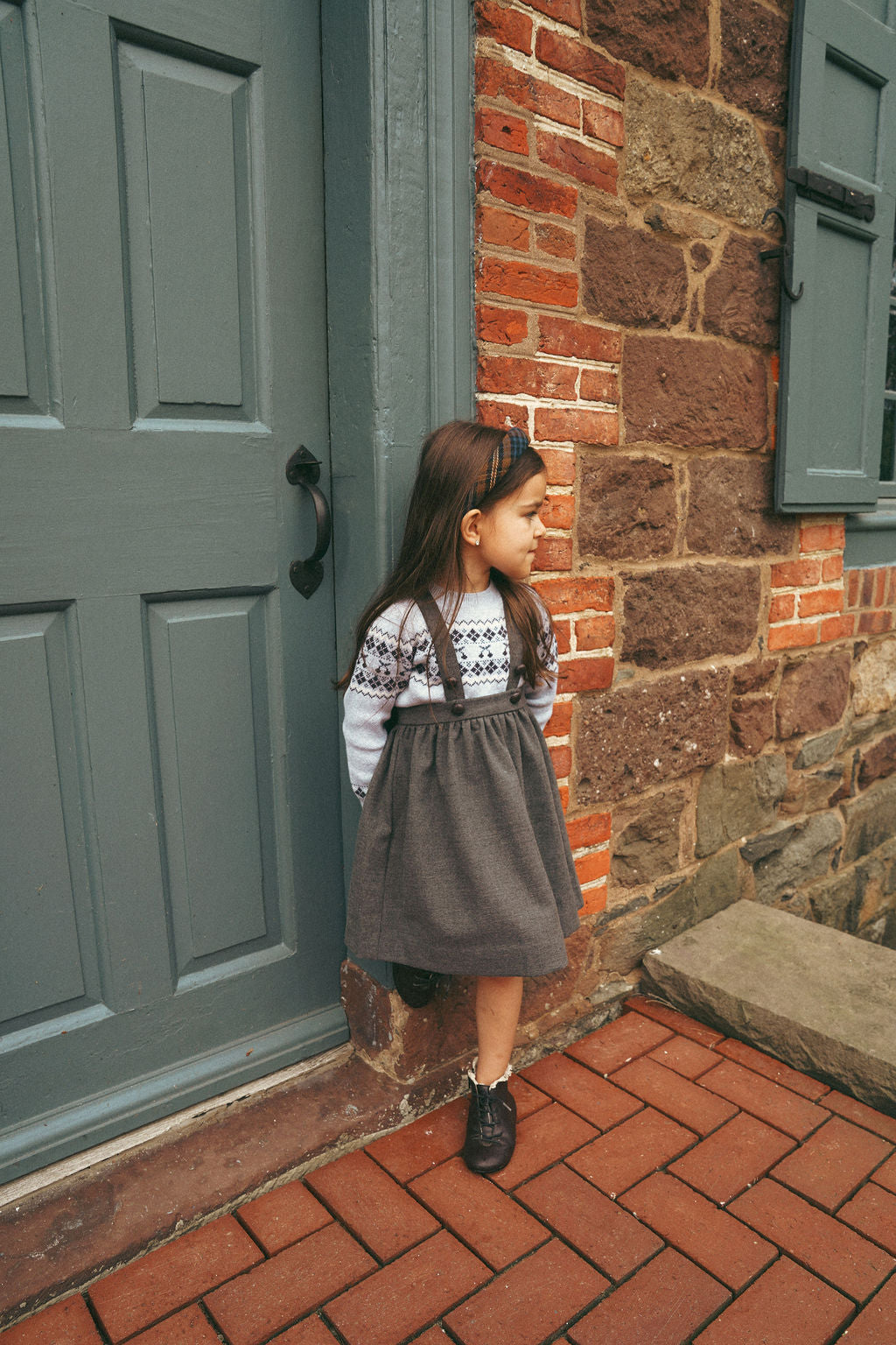 Boys/Girls Pullover Sweater – Grey / Blue
