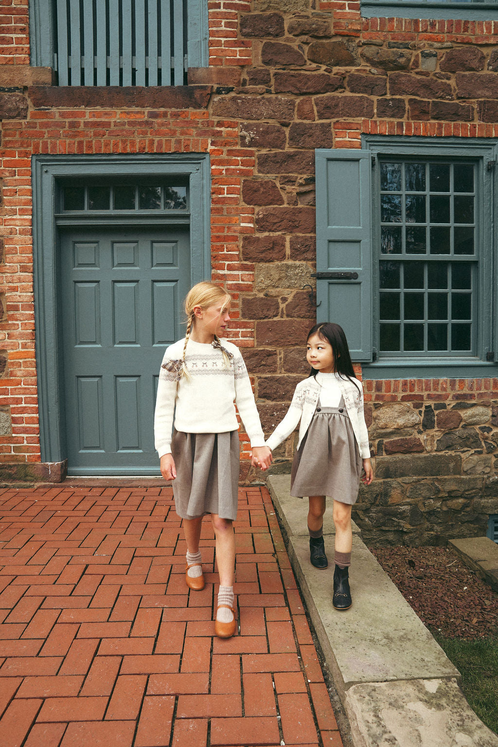Girls Pullover Sweater – Ivory Mauve