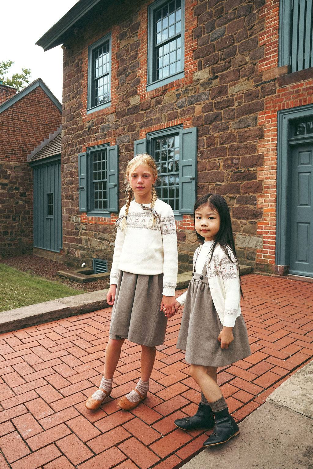 Girls Pullover Sweater – Ivory Mauve