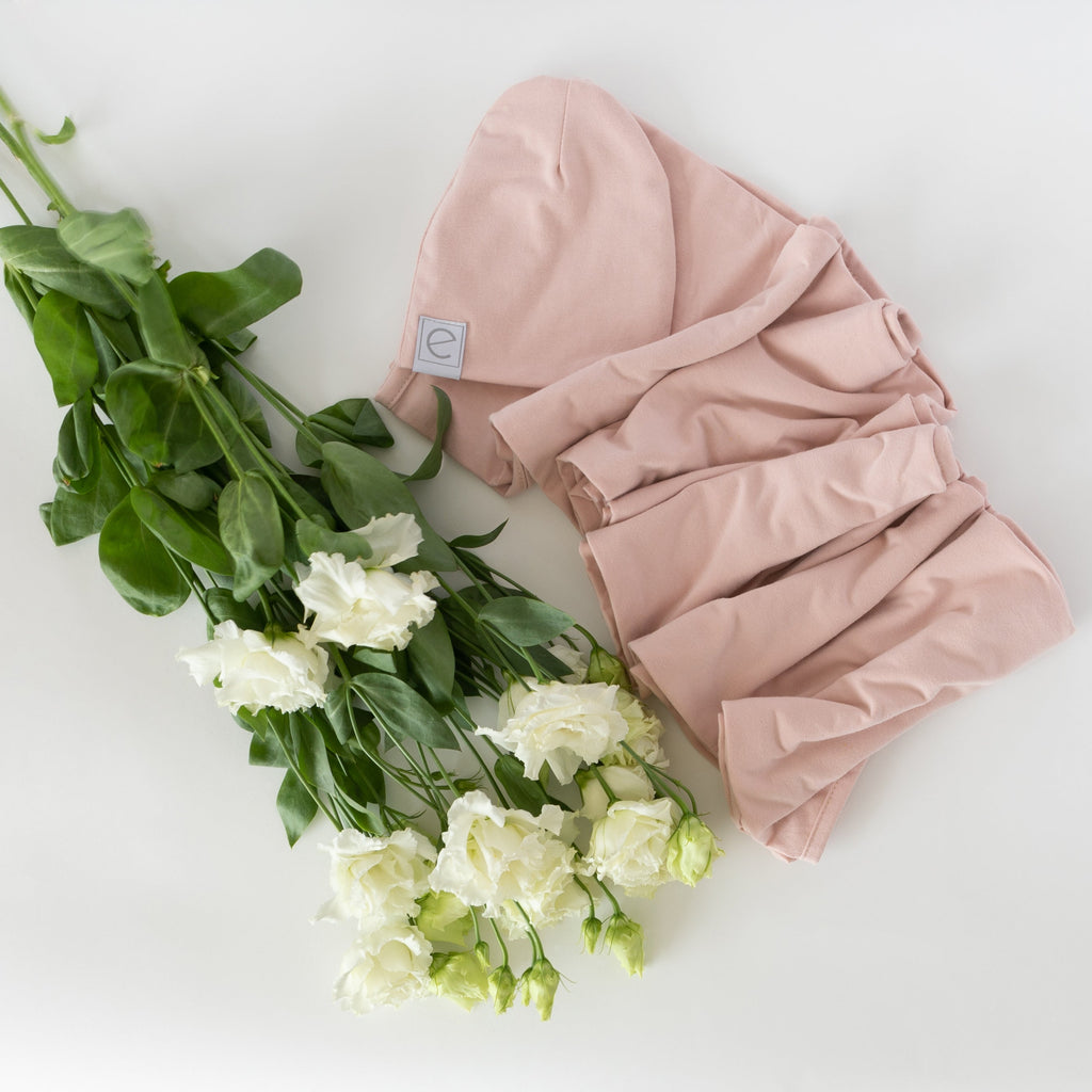 Jersey Cotton Beanie Hat - Blush Pink