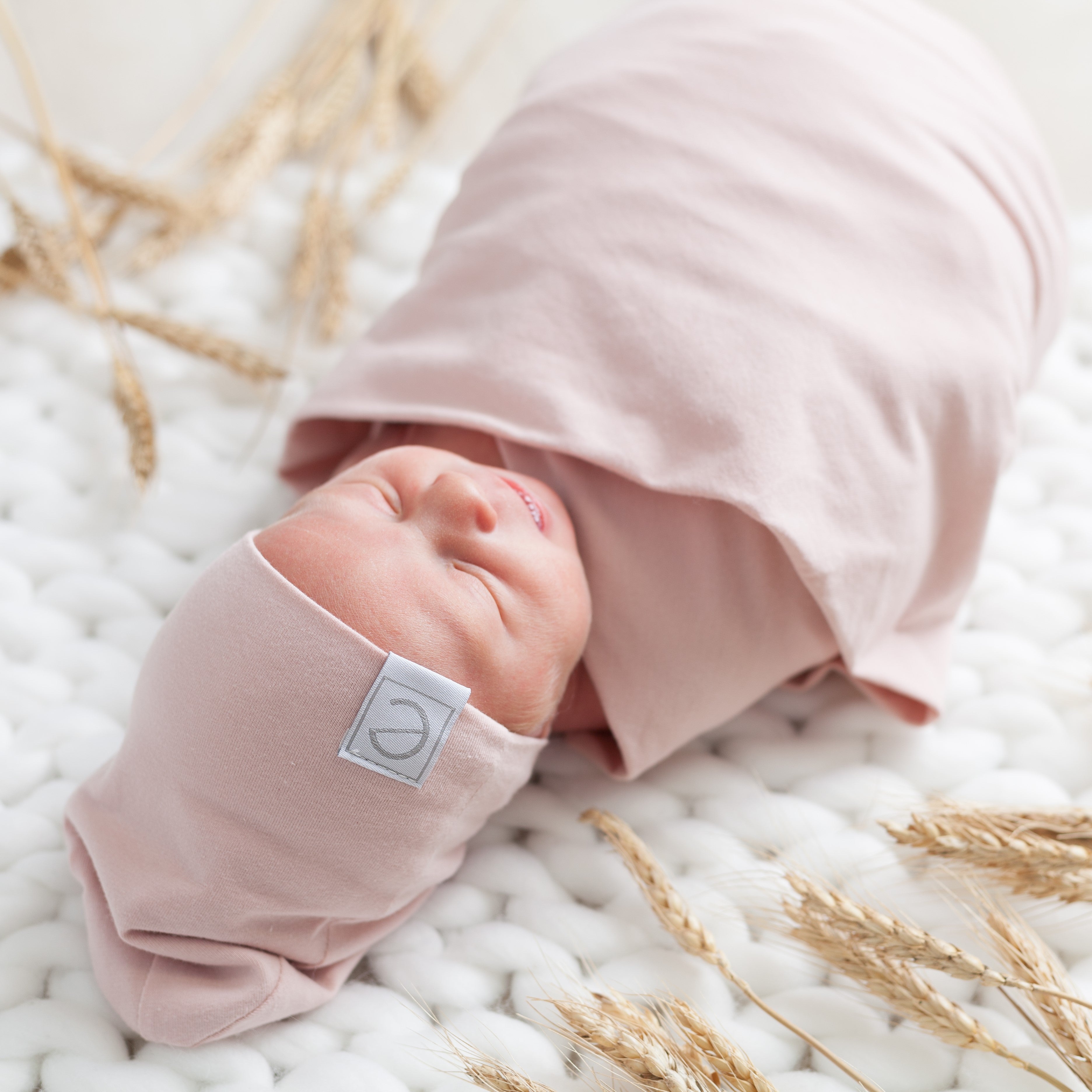 Jersey Cotton Beanie Hat - Blush Pink
