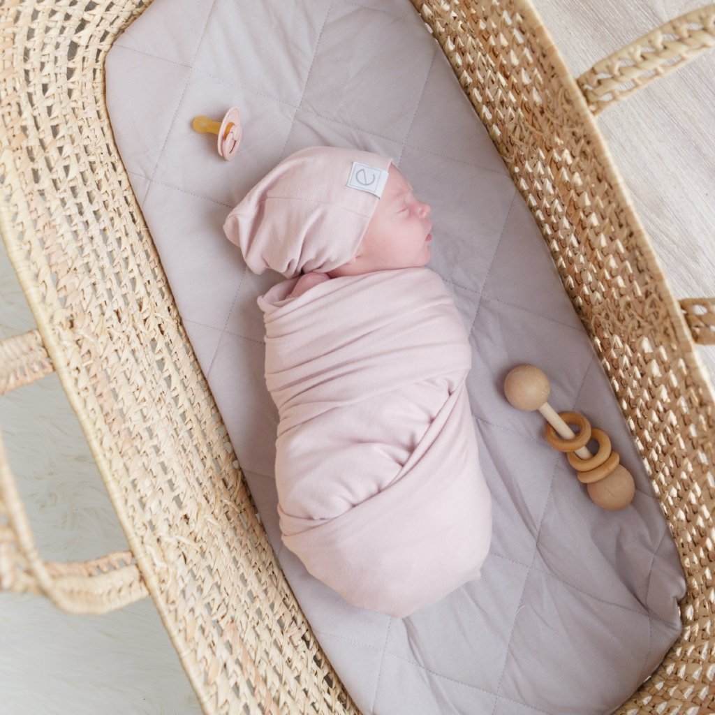 Jersey Cotton Beanie Hat - Blush Pink